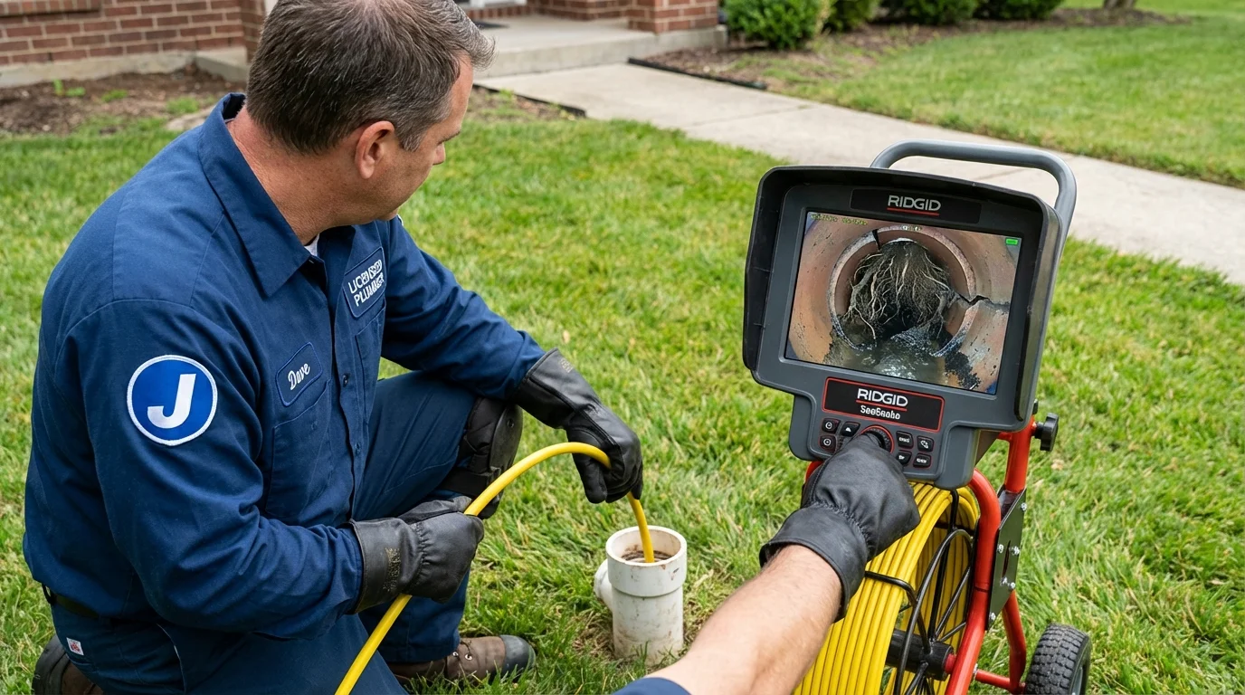 Sewer camera inspection being performed by Johns Plumbing LLC in Graceville