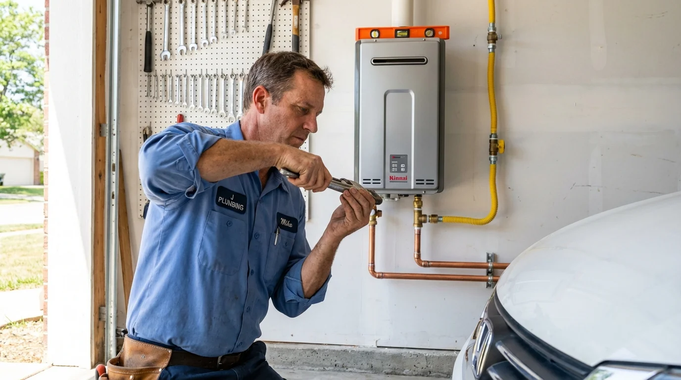 Tankless water heater installation by a Johns Plumbing LLC plumber in Graceville